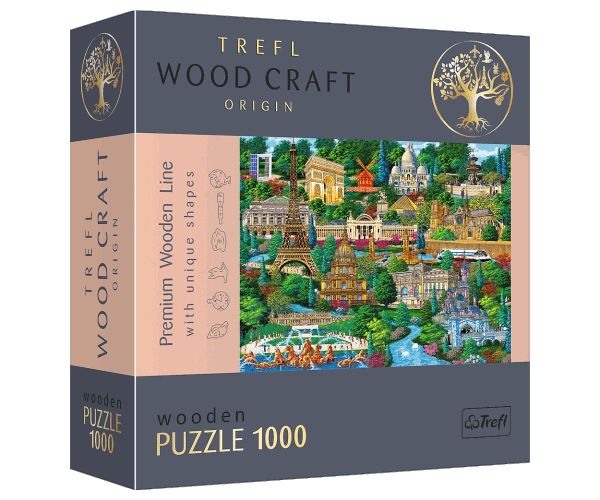 Wood Craft Locuri faimoase: Franța 1000 bucăți premium lemn puzzle - Trefl
