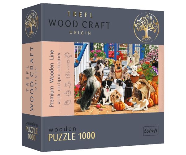 Wood Craft: Kutya barátság 1000db-os prémium fa puzzle - Trefl
