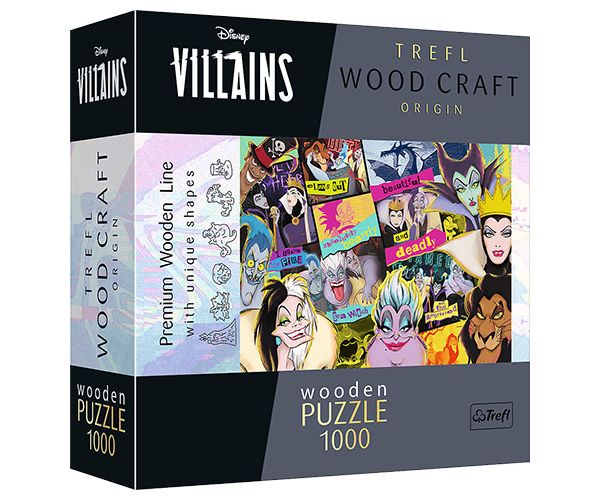 Wood Craft: Disney Főgonoszok 1000 db-os puzzle - Trefl