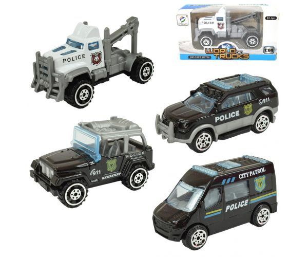 World of Trucks: Mașină de poliție 7 cm în diferite versiuni