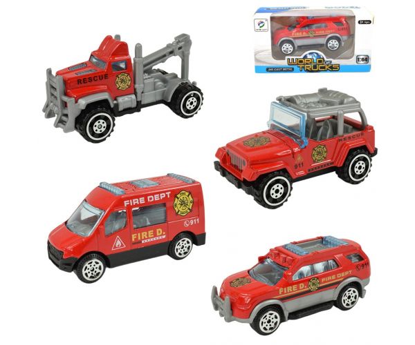 World of Trucks: Mașină de pompieri 7 cm în diferite versiuni