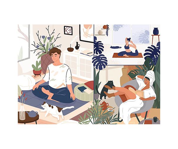 Yoga, Cats, Coffee Pace spirituală 1000 bucăți UFT puzzle - Trefl